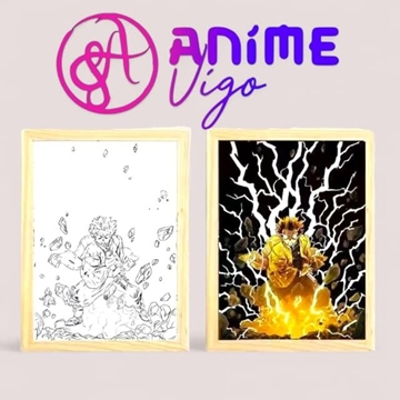 Cuadro de luz de led  3D Zenitsu - Imagen 1