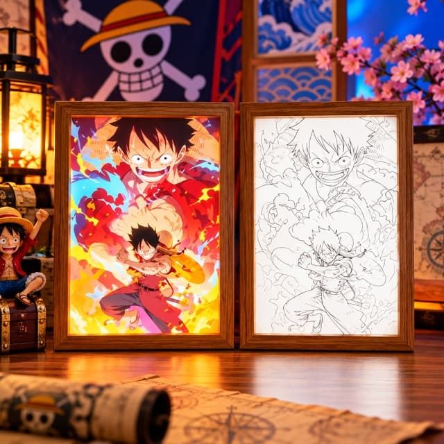Cuadro luminoso LED de Luffy - Imagen 1