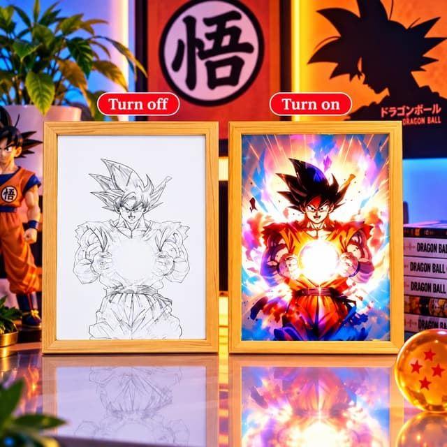 Cuadro luminoso LED Dragon ball Goku - Imagen 1
